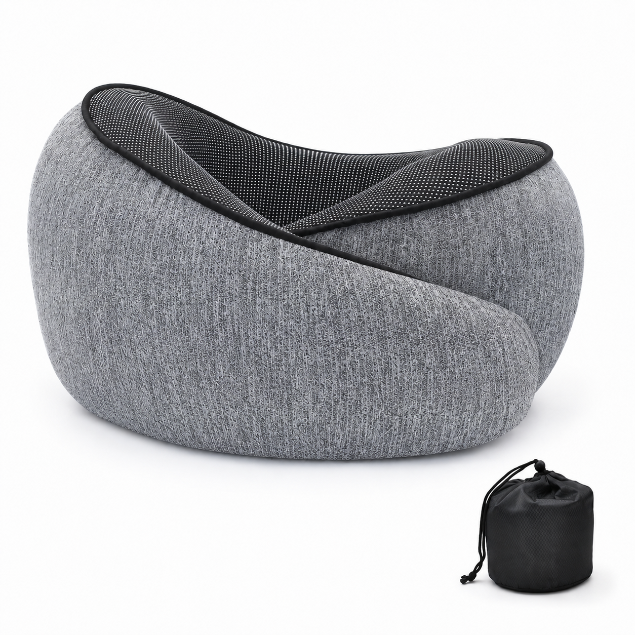 Memory Foam Travel Neck Pillow with Storage Bag | Torvato