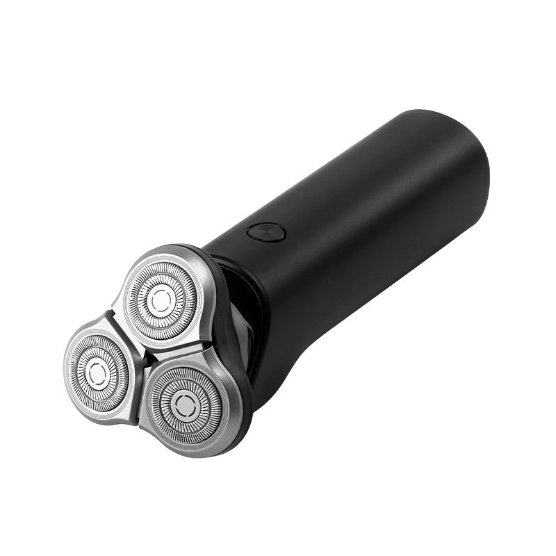 Black rechargeable 3-head rotary electric body shaver for men by Torvato