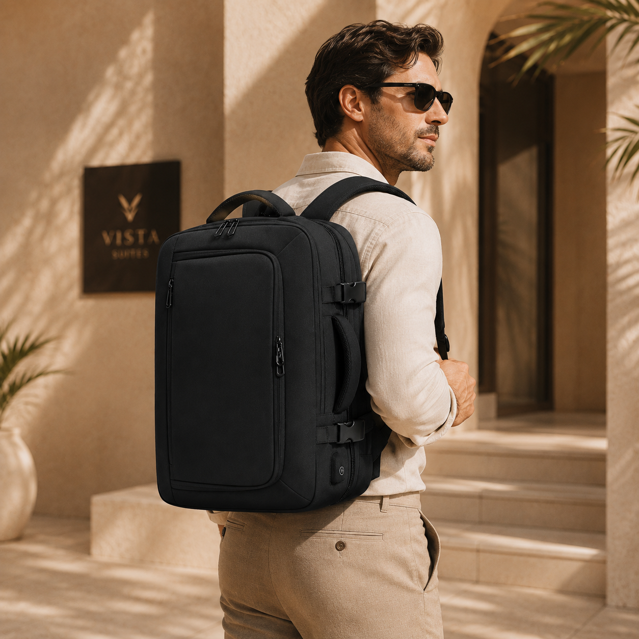 Business Travel Backpack with USB Port – 28L product overview