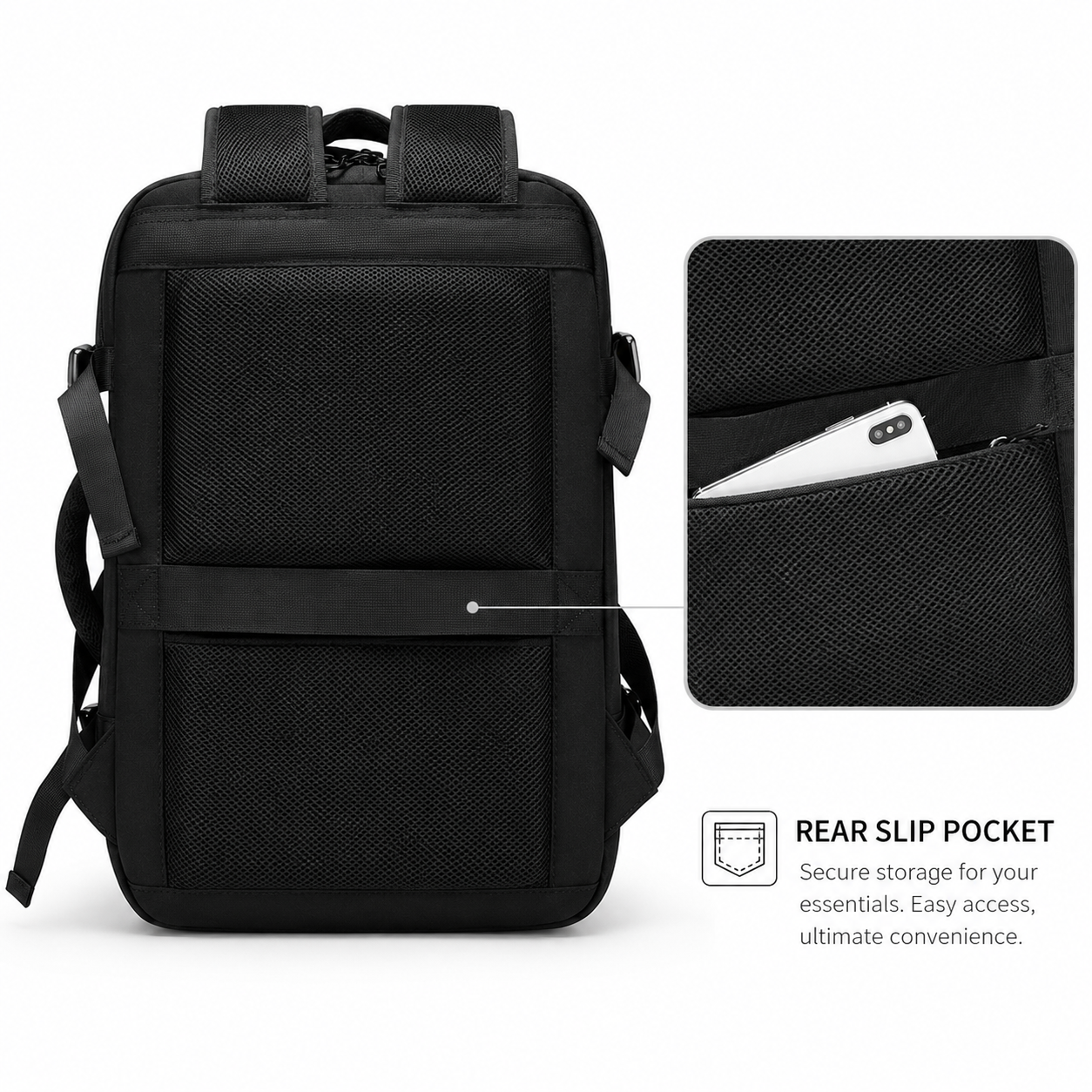 Business Travel Backpack with USB Port – 28L alternate product view
