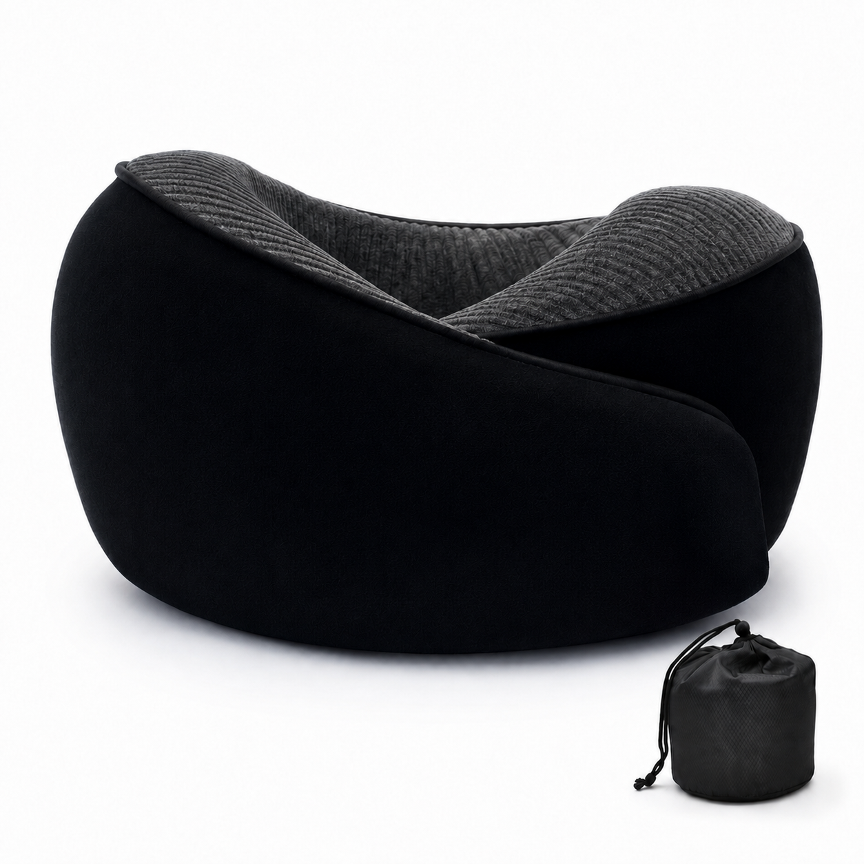 Memory Foam Travel Neck Pillow with Storage Bag | Torvato
