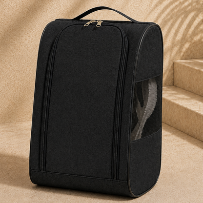Black Torvato breathable travel shoe bag