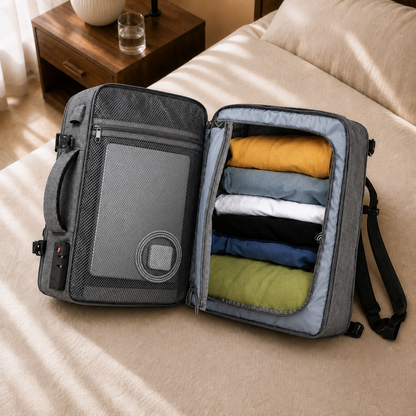 Torvato Transit — Laptop Travel Backpack — open interior