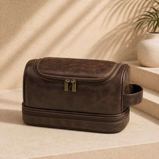 PU Leather Travel Toiletry Bag for Men | Torvato Meridian