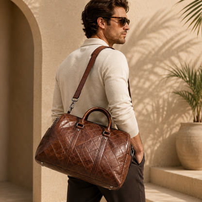 Regent vintage weekender duffel included in the Torvato Heritage Weekend Travel Set