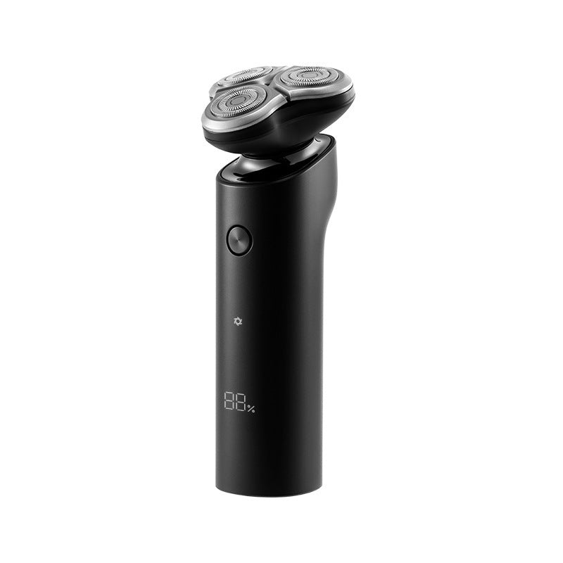 Black rechargeable 3-head rotary electric body shaver for men by Torvato