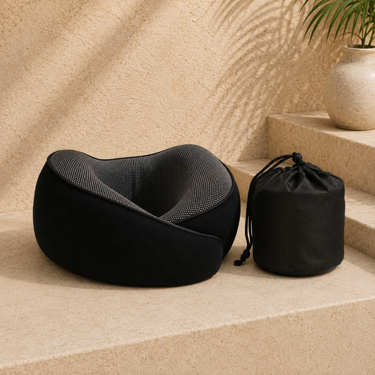 Memory Foam Travel Neck Pillow with Storage Bag | Torvato