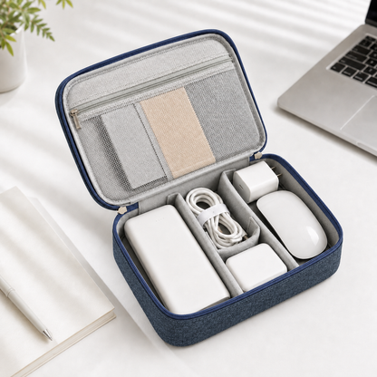 Travel tech and cable organizer - Double layer travel pouch - Torvato Relay