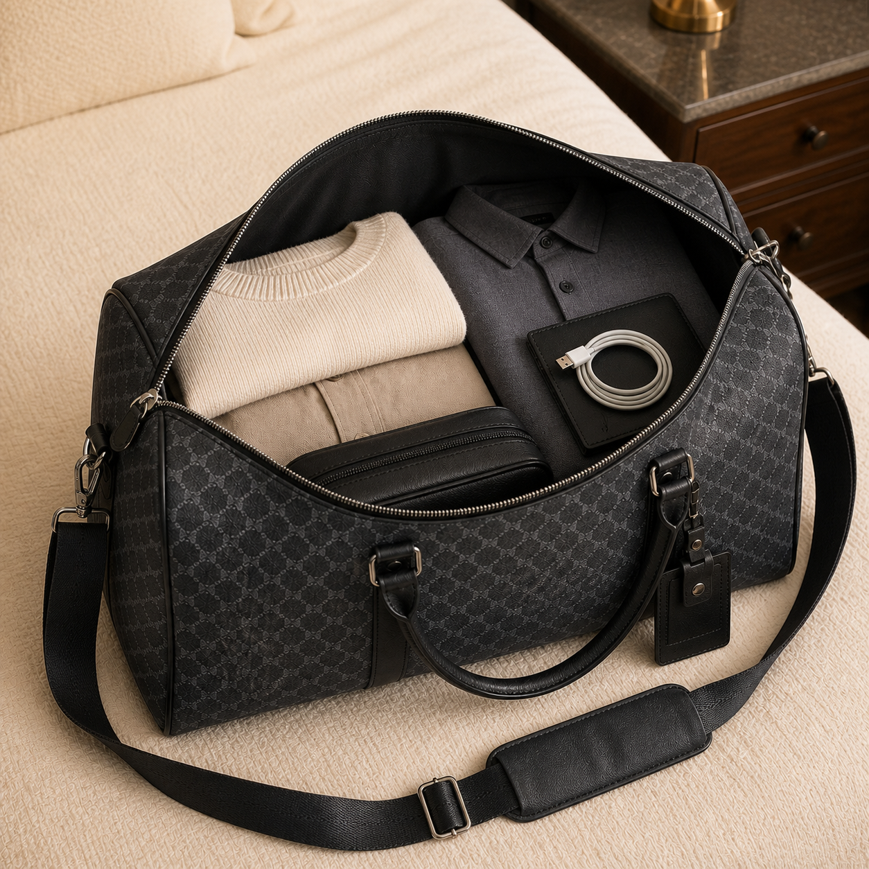 Torvato Nomad plaid travel duffel bag