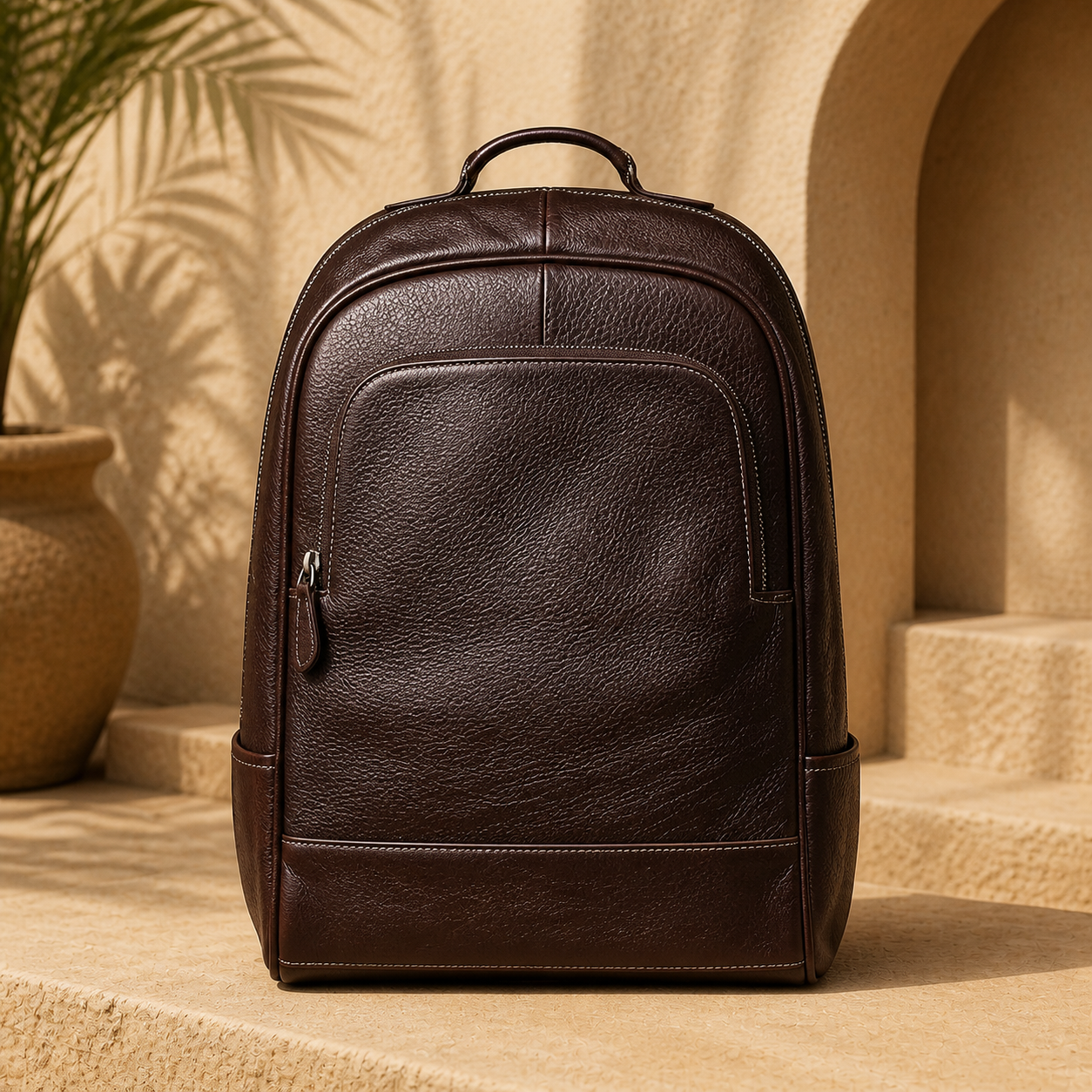 Torvato Diplomat genuine leather travel backpack