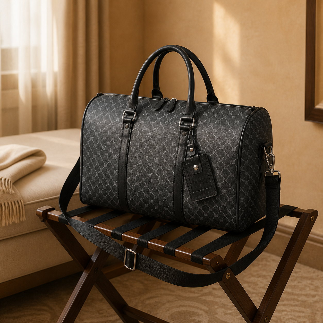 Torvato Nomad plaid travel duffel bag