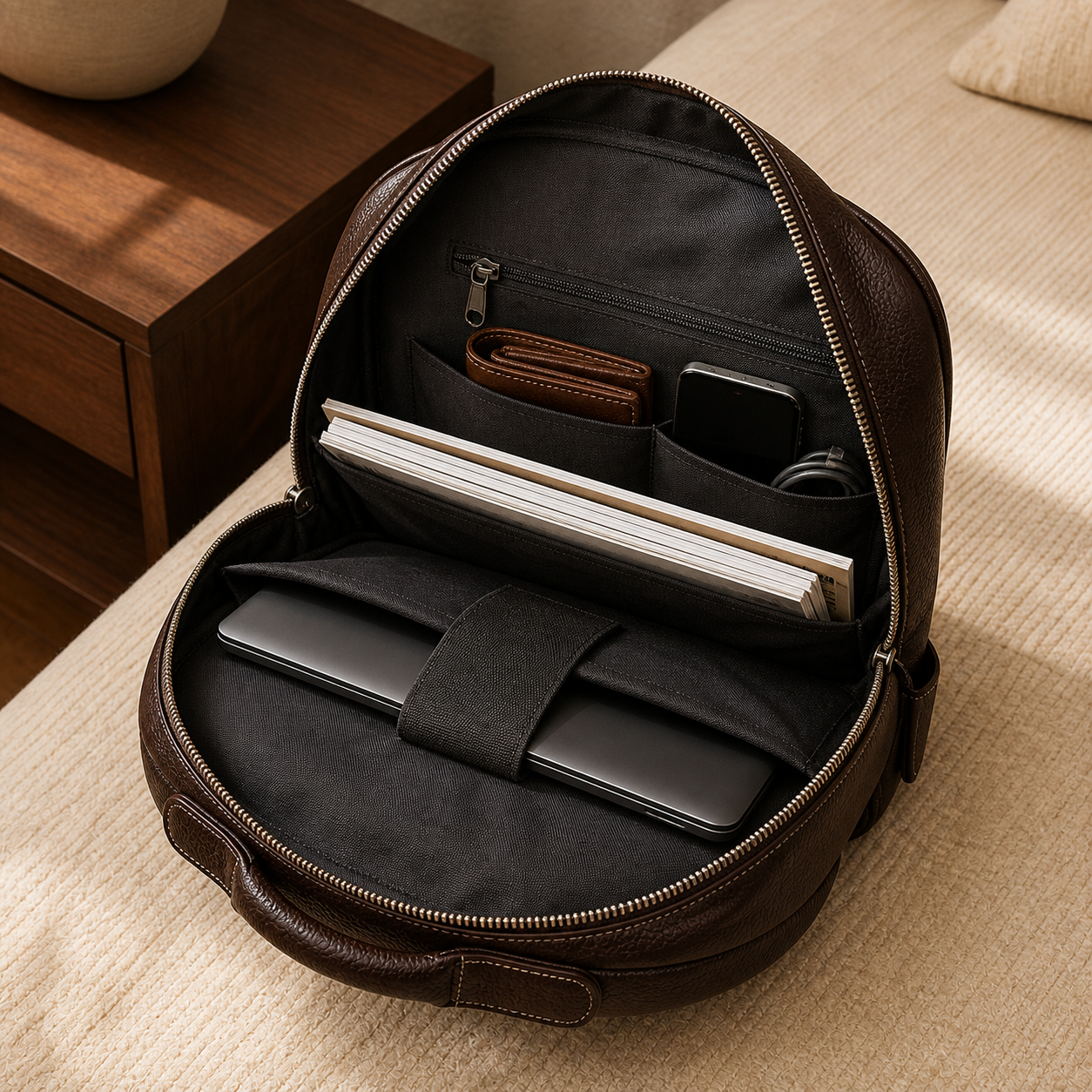 Torvato Diplomat genuine leather travel backpack