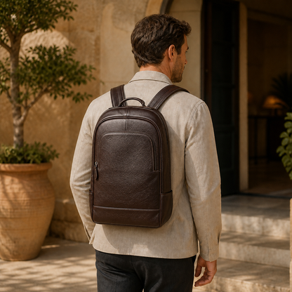 Torvato Diplomat genuine leather travel backpack