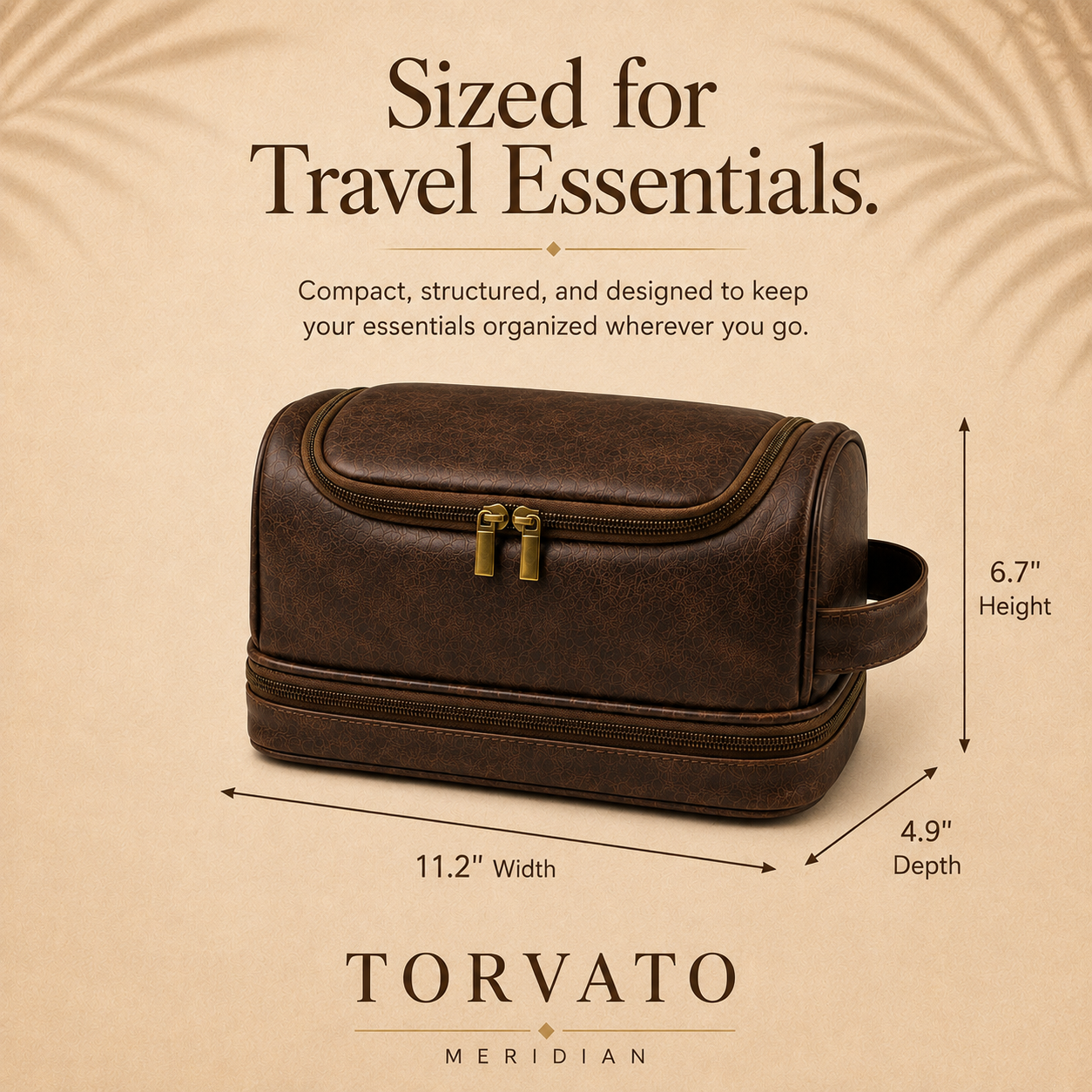 Men's leather toiletry bag - travel toiletry bag - mens travel toiletry bag - torvato meridian