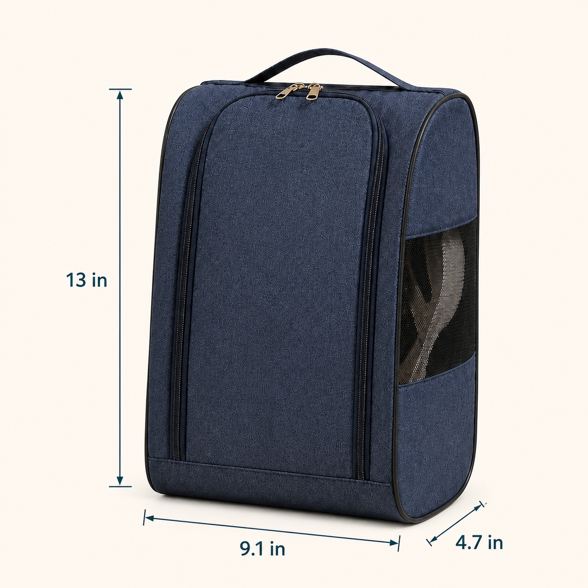 Torvato travel shoe bag dimensions 13 by 9.1 by 4.7 inches