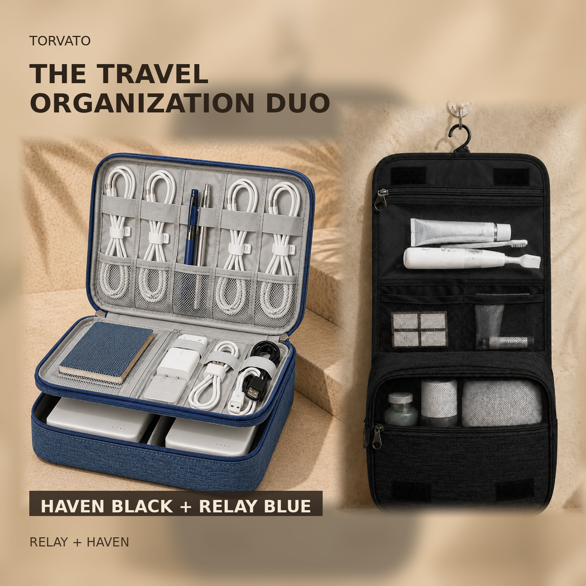 The Travel Organization Duo — Haven Black, Relay Blue