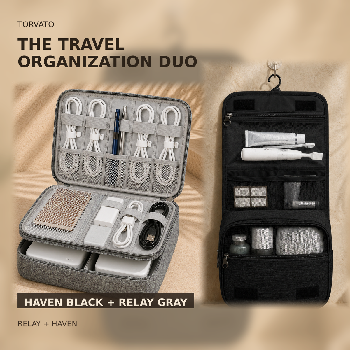 The Travel Organization Duo — Haven Black, Relay Gray