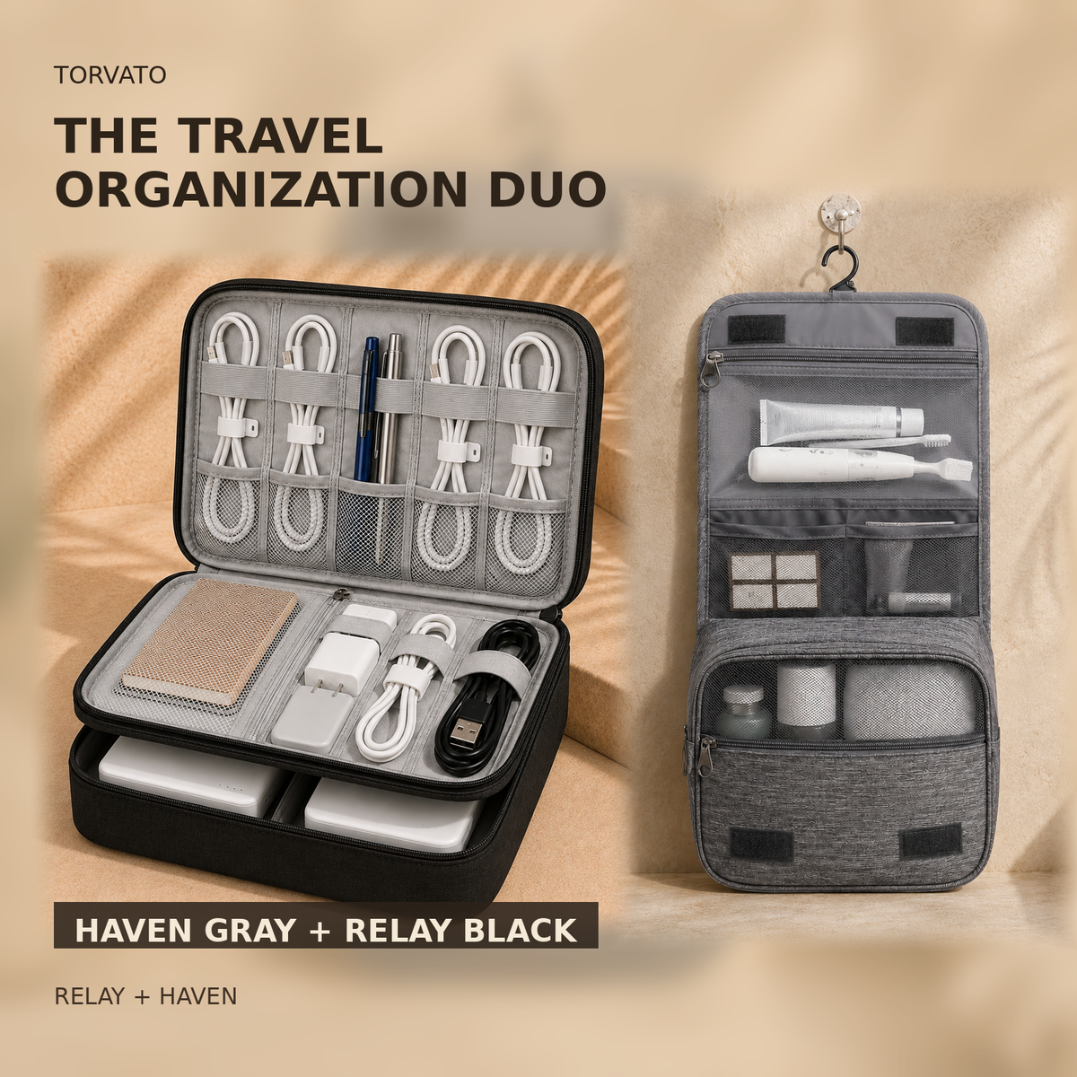 The Travel Organization Duo — Haven Gray, Relay Black