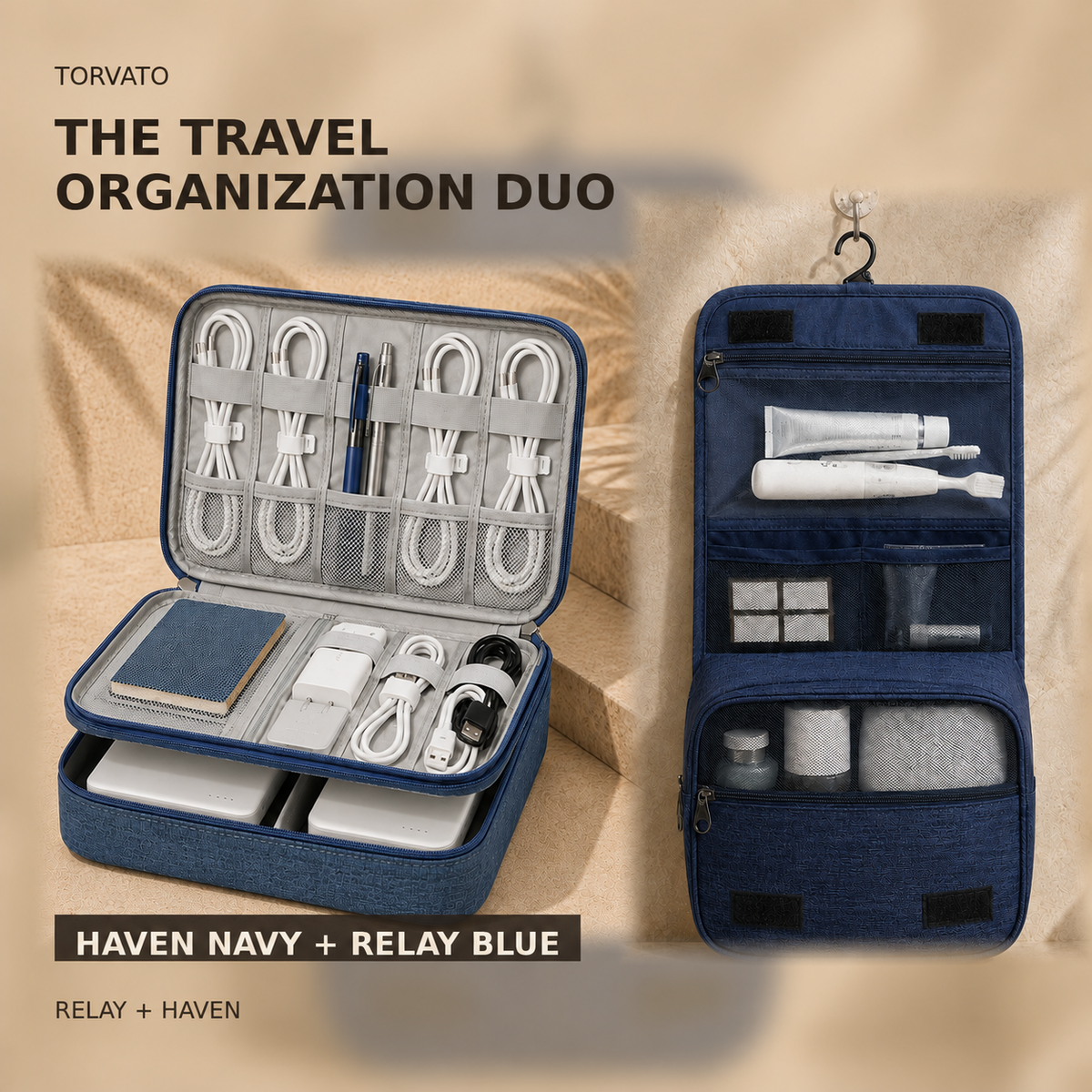 The Travel Organization Duo — Haven Navy, Relay Blue