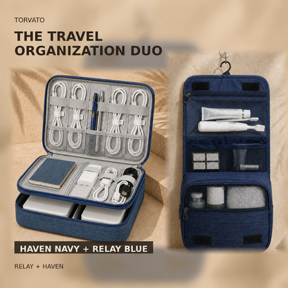 The Travel Organization Duo — Haven Navy, Relay Blue